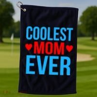 Coolest Mom Ever Hearts Golf Towel thumb 1