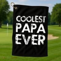 Coolest Papa Ever Golf Towel thumb 1