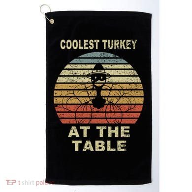 Coolest Turkey At The Table Vintage Golf Towel