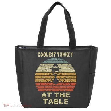 Coolest Turkey At The Table Vintage Tote Bag