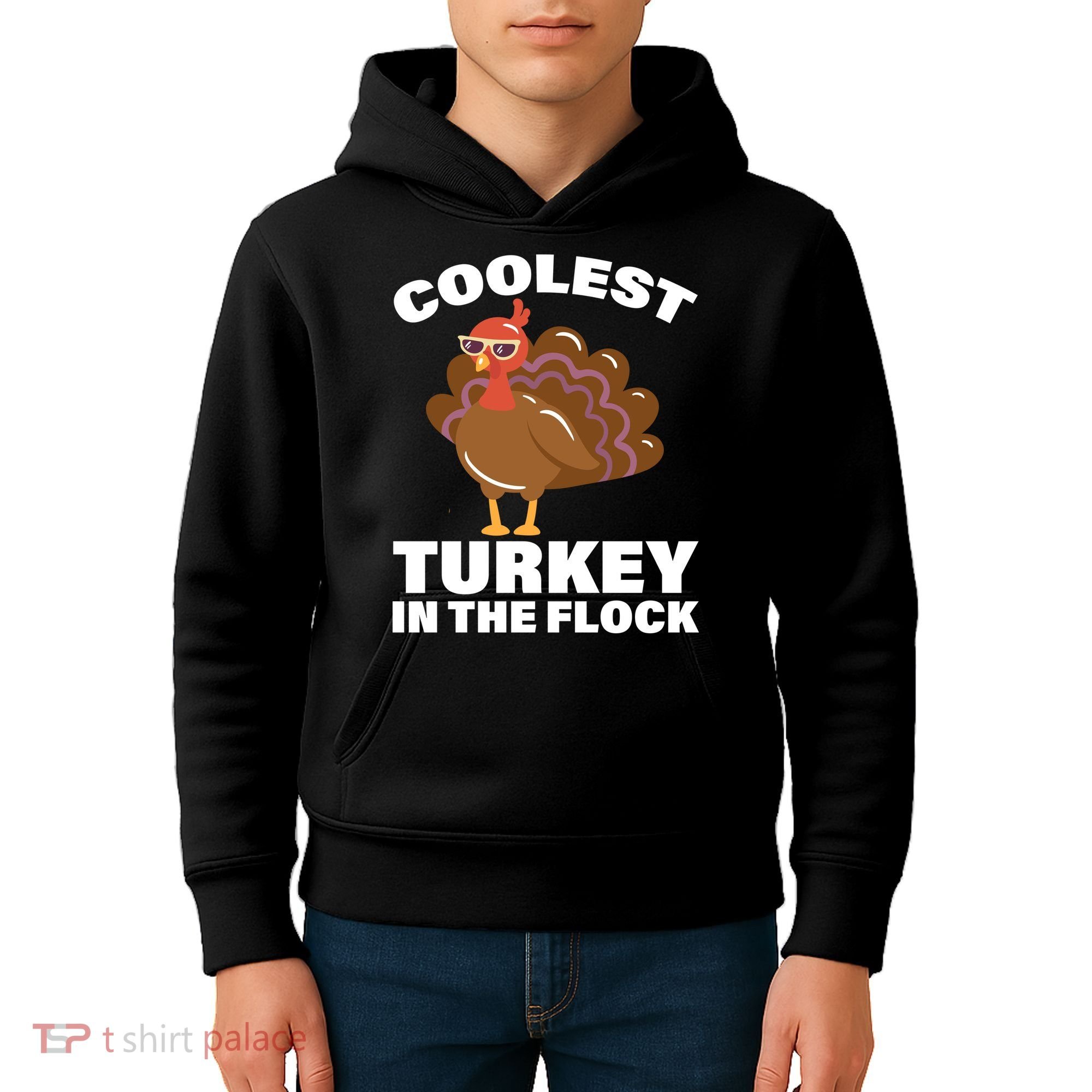 Coolest Turkey In The Flock Kids Hoodie