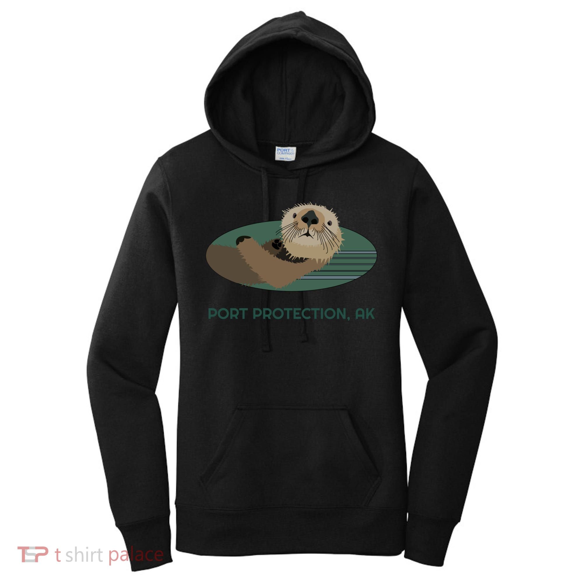 Cute Otter Port Protection Alaska Coast Resident Fisherman Funny Gift Women's Hoodie