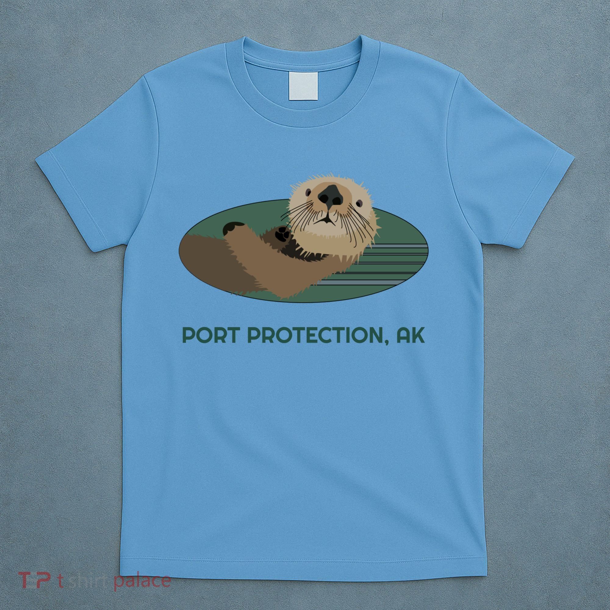 Cute Otter Port Protection Alaska Coast Resident Fisherman Funny Gift T-Shirt