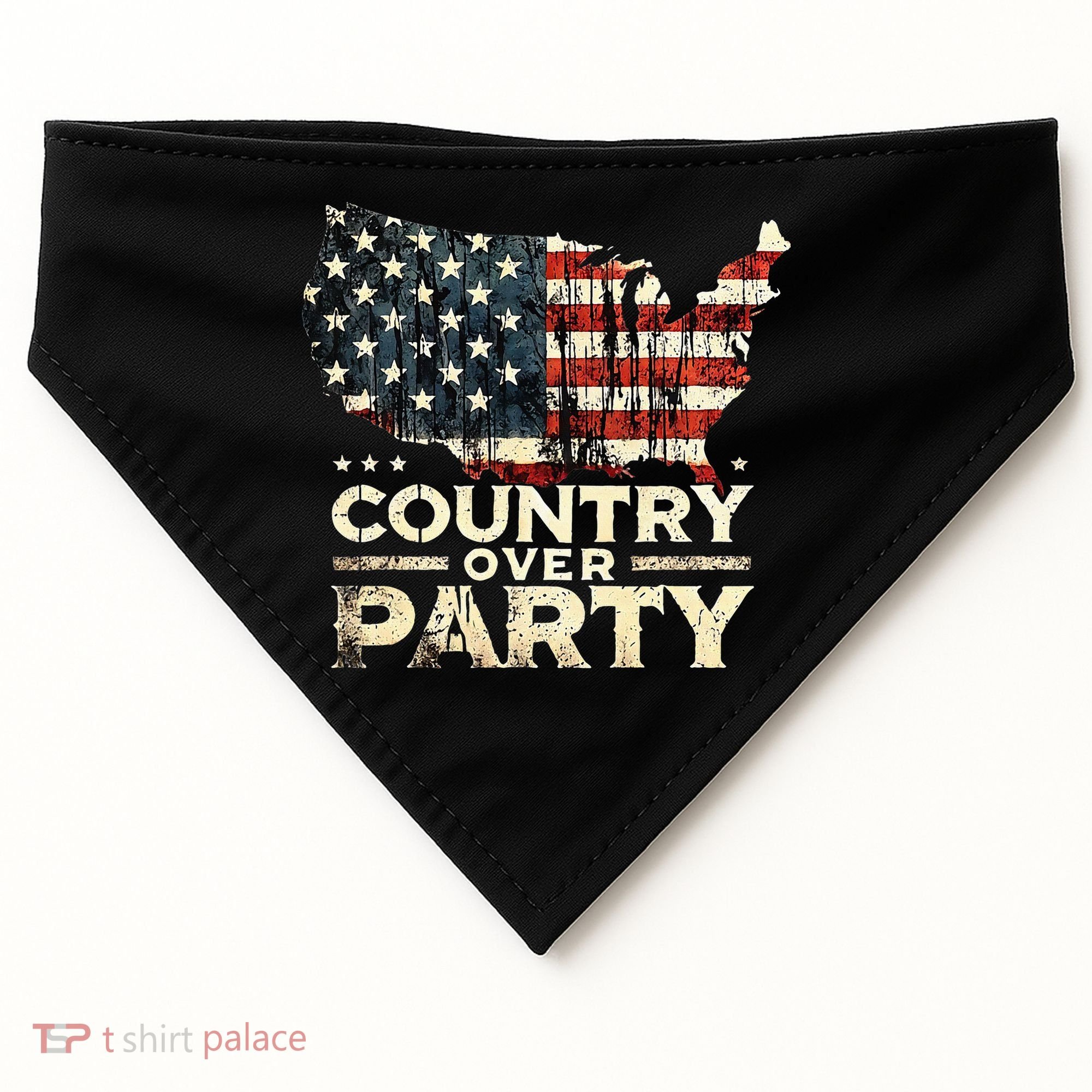 Country Over Party Democracy Matters USA-Made Doggie Bandana