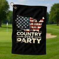 Country Over Party Democracy Matters Golf Towel thumb 1