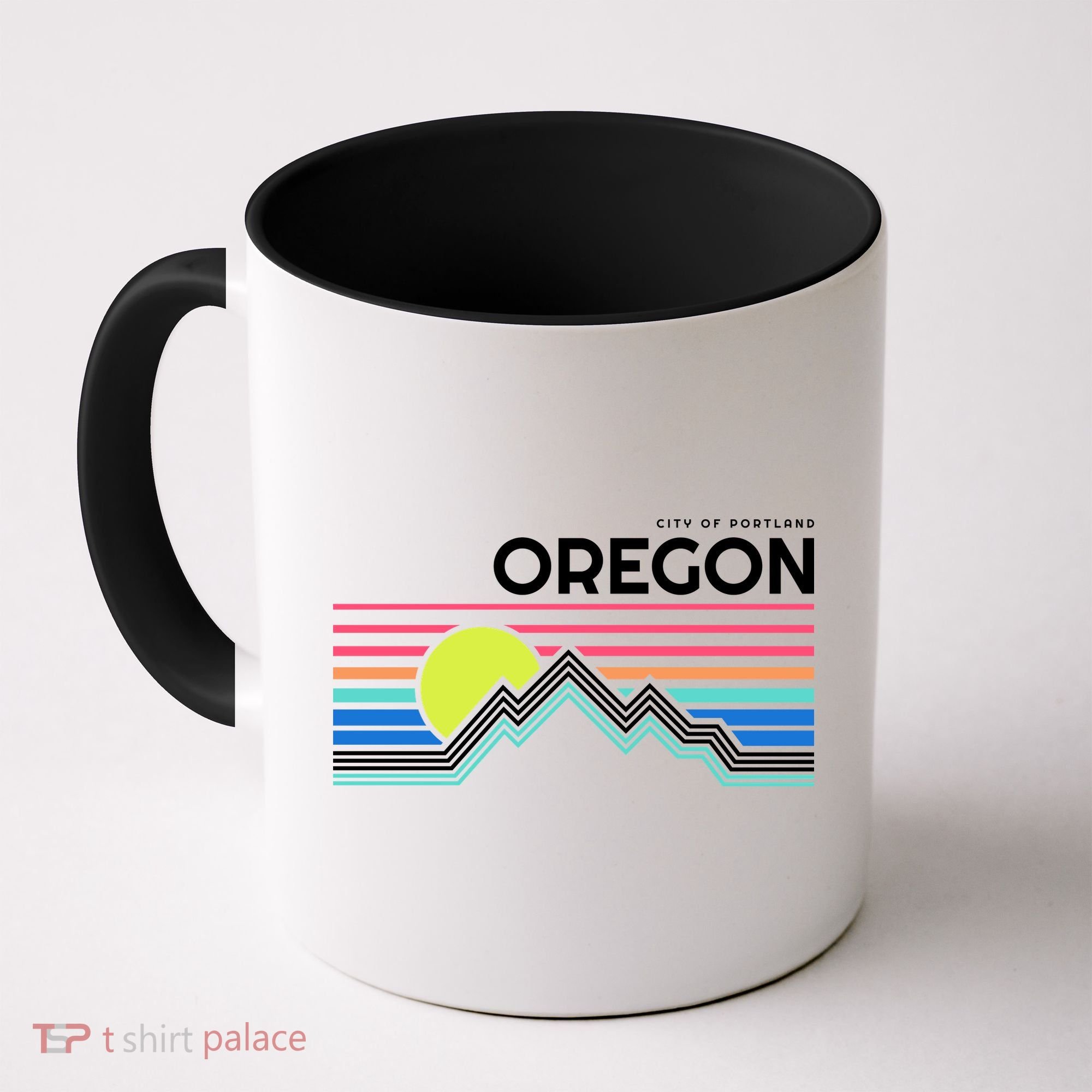 City Of Portland Oregon Retro Sunset Coffee Mug
