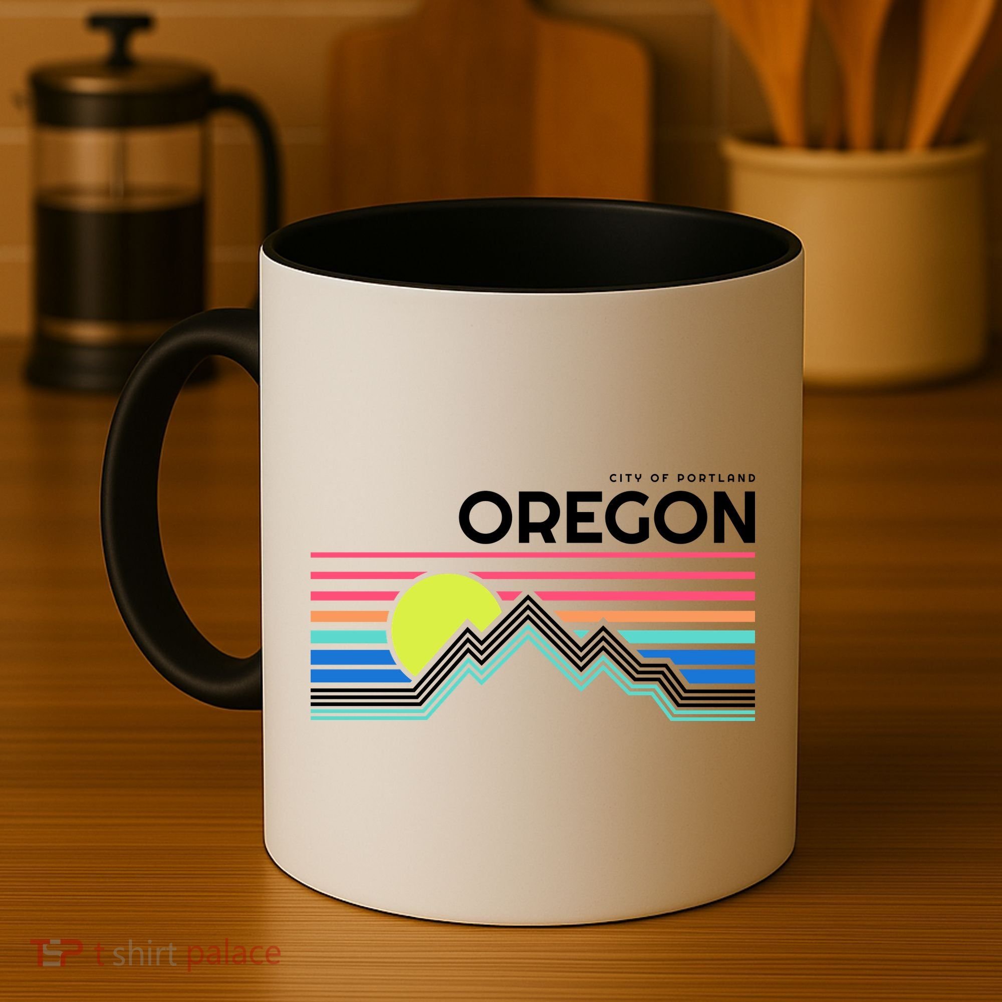 City Of Portland Oregon Retro Sunset Coffee Mug
