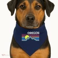 City Of Portland Oregon Retro Sunset USA-Made Doggie Bandana thumb 1