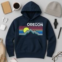 City Of Portland Oregon Retro Sunset Hoodie thumb 3