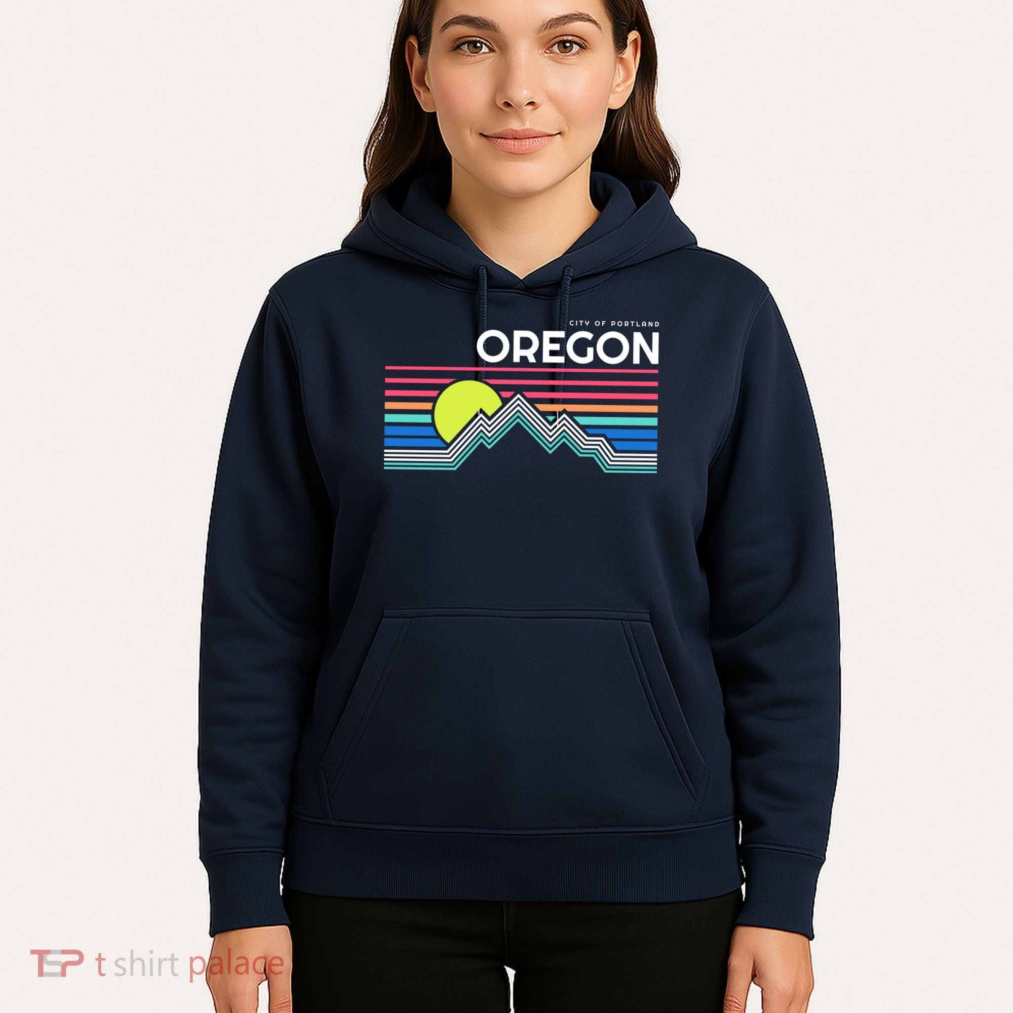 City Of Portland Oregon Retro Sunset Hoodie