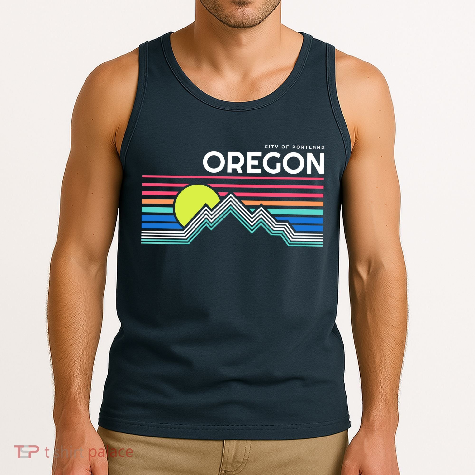 City Of Portland Oregon Retro Sunset Tank Top