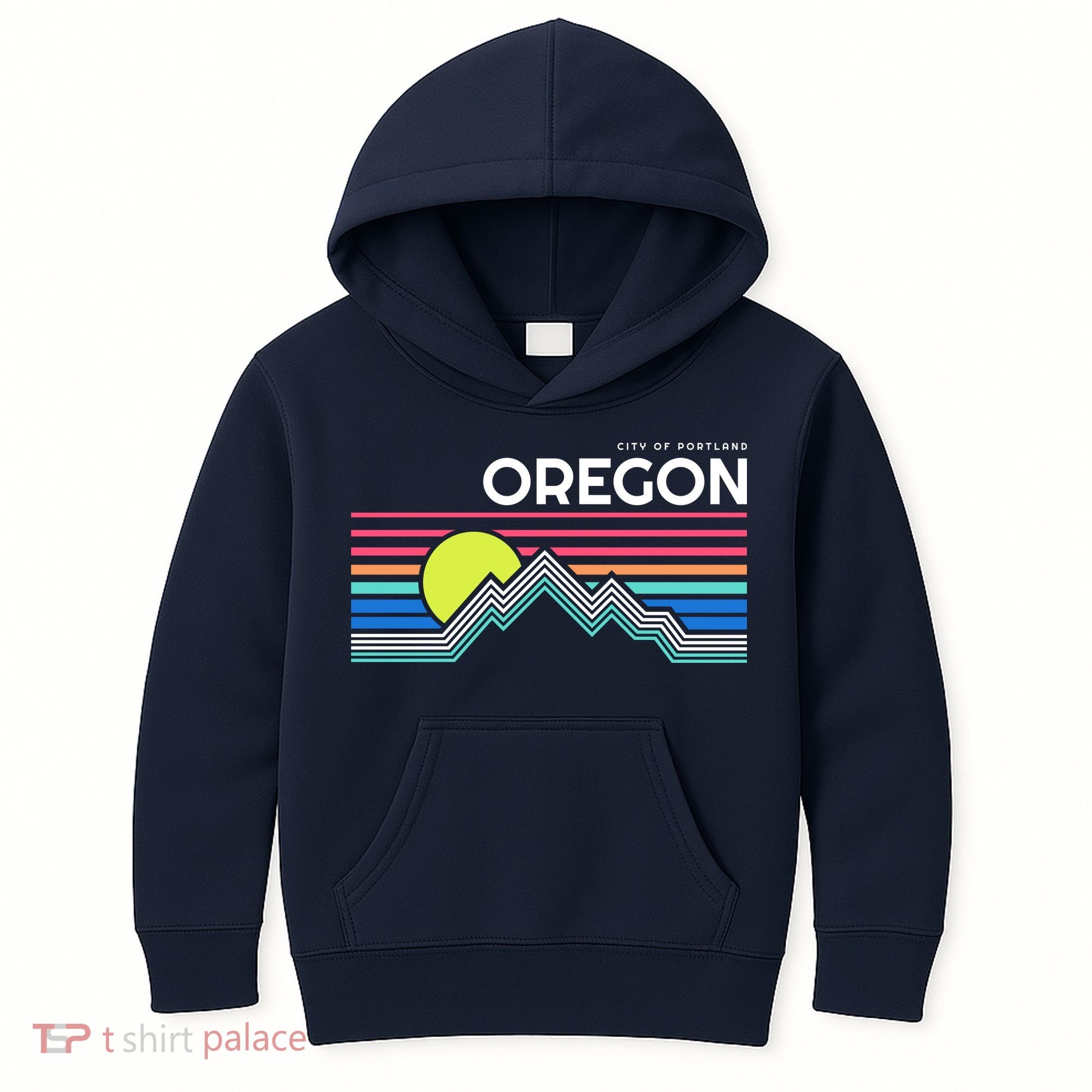 City Of Portland Oregon Retro Sunset Kids Hoodie