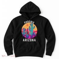 City Of Phoenix Arizona Tourist Cactus Desert Fun Sunset Hoodie thumb 0