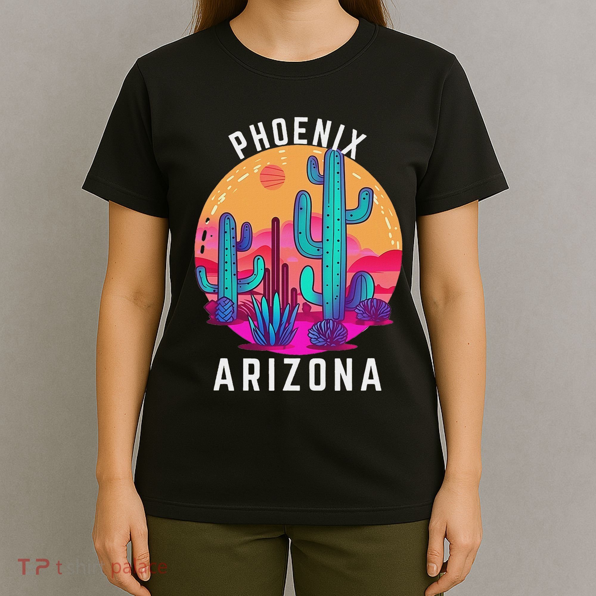 City Of Phoenix Arizona Tourist Cactus Desert Fun Sunset T-Shirt