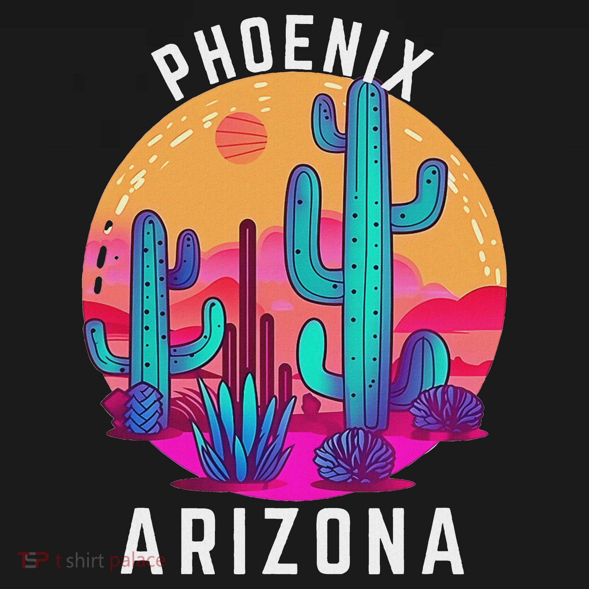 City Of Phoenix Arizona Tourist Cactus Desert Fun Sunset Bucket Hat