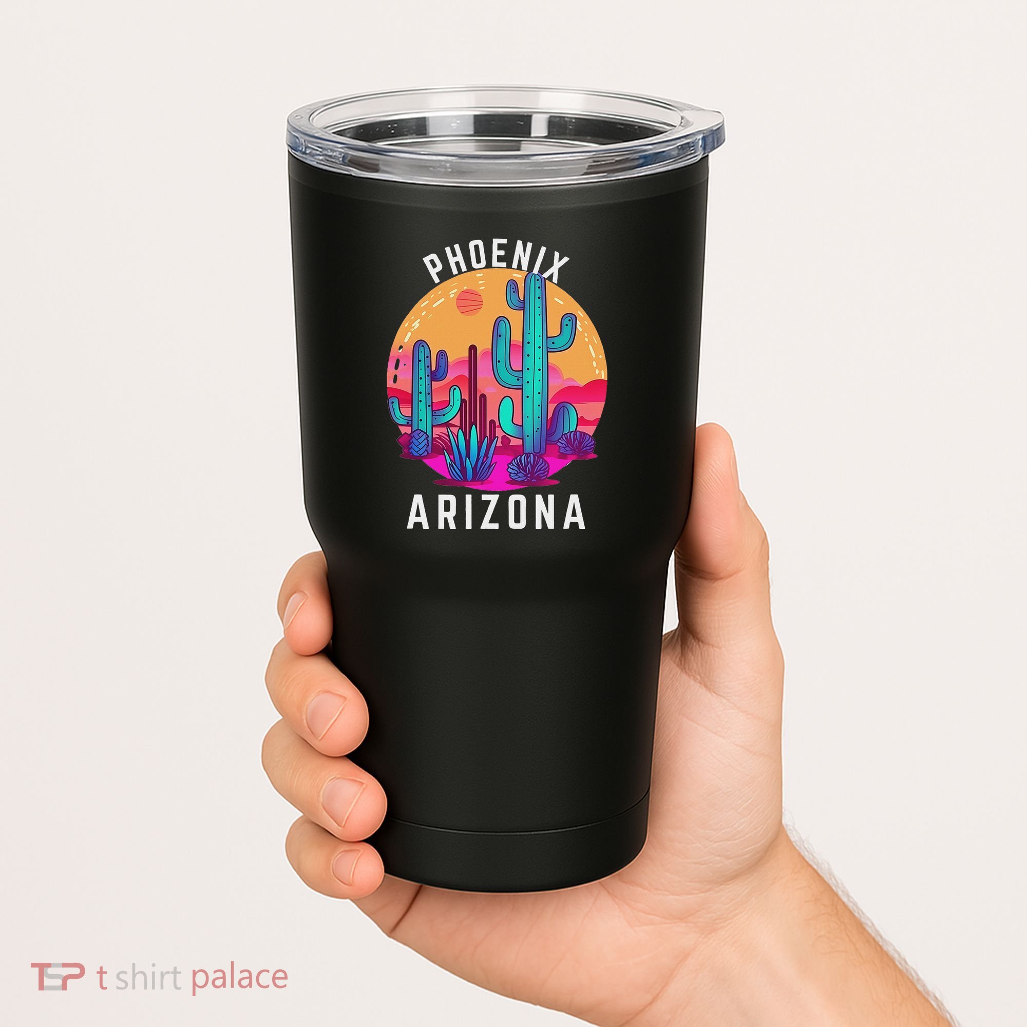 City Of Phoenix Arizona Tourist Cactus Desert Fun Sunset Tumbler