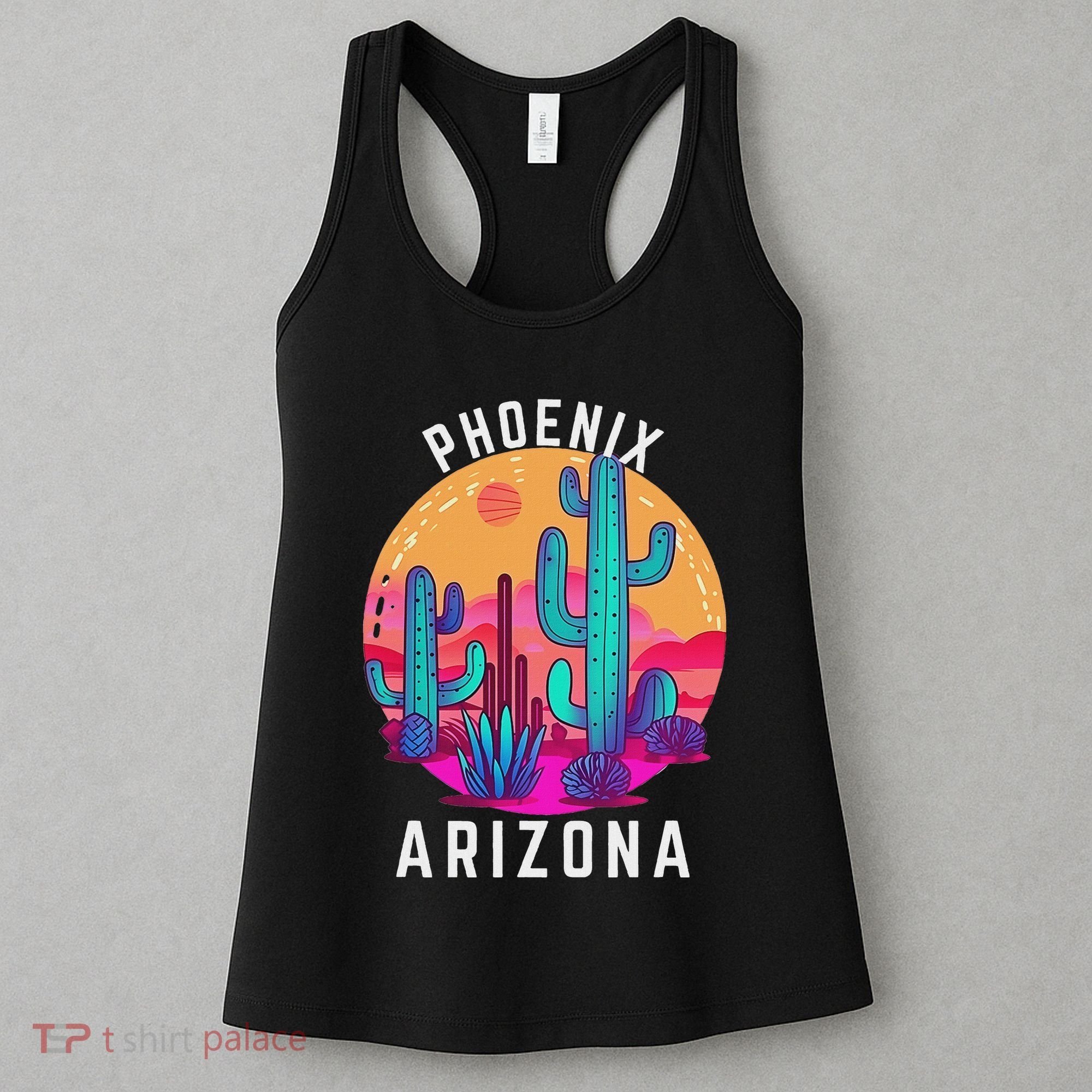 City Of Phoenix Arizona Tourist Cactus Desert Fun Sunset Women's Tank Top
