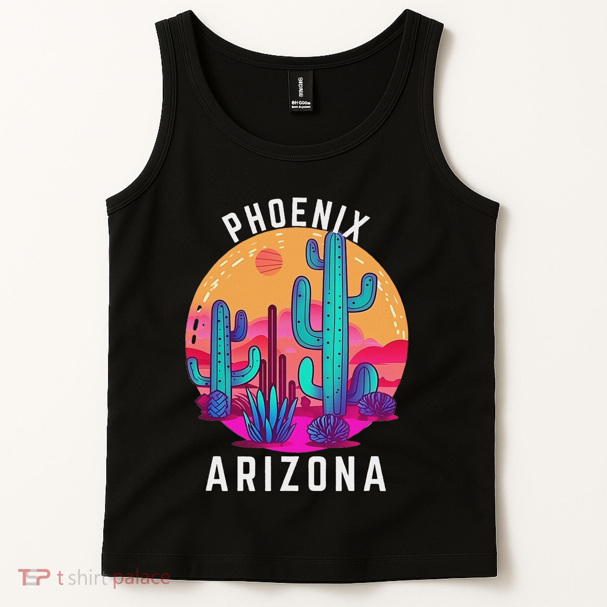 City Of Phoenix Arizona Tourist Cactus Desert Fun Sunset Tank Top
