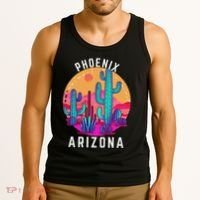City Of Phoenix Arizona Tourist Cactus Desert Fun Sunset Tank Top thumb 3