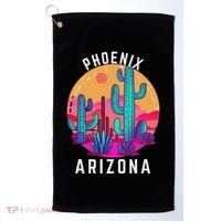 City Of Phoenix Arizona Tourist Cactus Desert Fun Sunset Golf Towel thumb 0