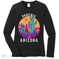 City Of Phoenix Arizona Tourist Cactus Desert Fun Sunset Women's Long Sleeve Shirt thumb 0