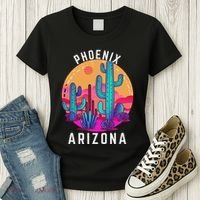 City Of Phoenix Arizona Tourist Cactus Desert Fun Sunset Women's T-Shirt thumb 3