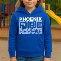 City Of Phoenix Fire Rescue Arizona Firefighter Gift Kids Hoodie thumb 3
