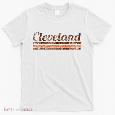 Cleveland Ohio Retro Vintage Weathered Stripe Throwback T-Shirt