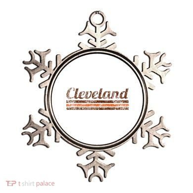 Cleveland Ohio Retro Vintage Weathered Stripe Throwback Ornament