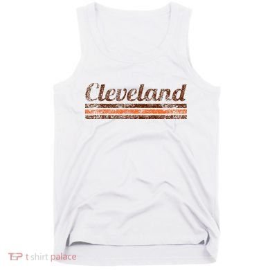 Cleveland Ohio Retro Vintage Weathered Stripe Throwback Tank Top