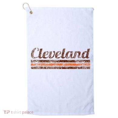 Cleveland Ohio Retro Vintage Weathered Stripe Throwback Golf Towel