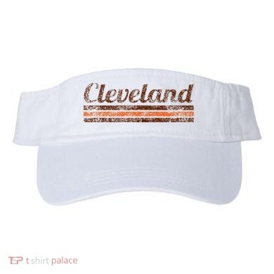 Cleveland Ohio Retro Vintage Weathered Stripe Throwback Visor
