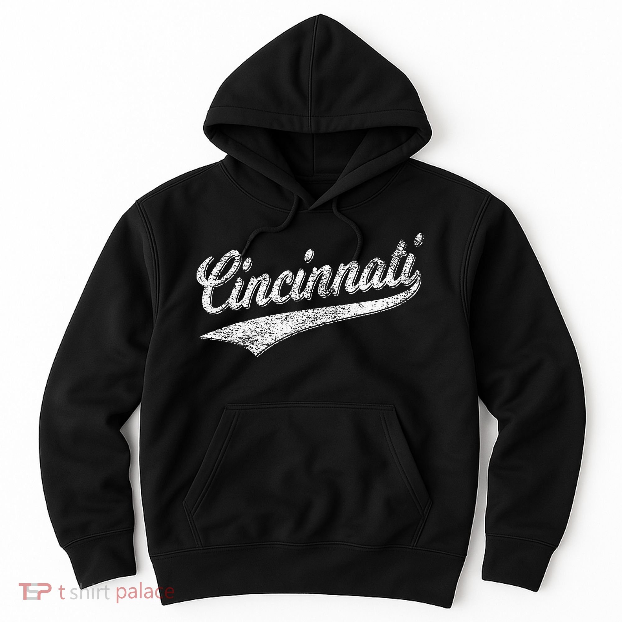 Cincinnati Ohio Retro Script Sports Jersey Flag Hoodie