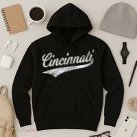 Cincinnati Ohio Retro Script Sports Jersey Flag Hoodie thumb 3