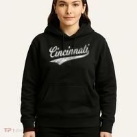 Cincinnati Ohio Retro Script Sports Jersey Flag Hoodie thumb 5