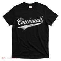 Cincinnati Ohio Retro Script Sports Jersey Flag T-Shirt thumb 0