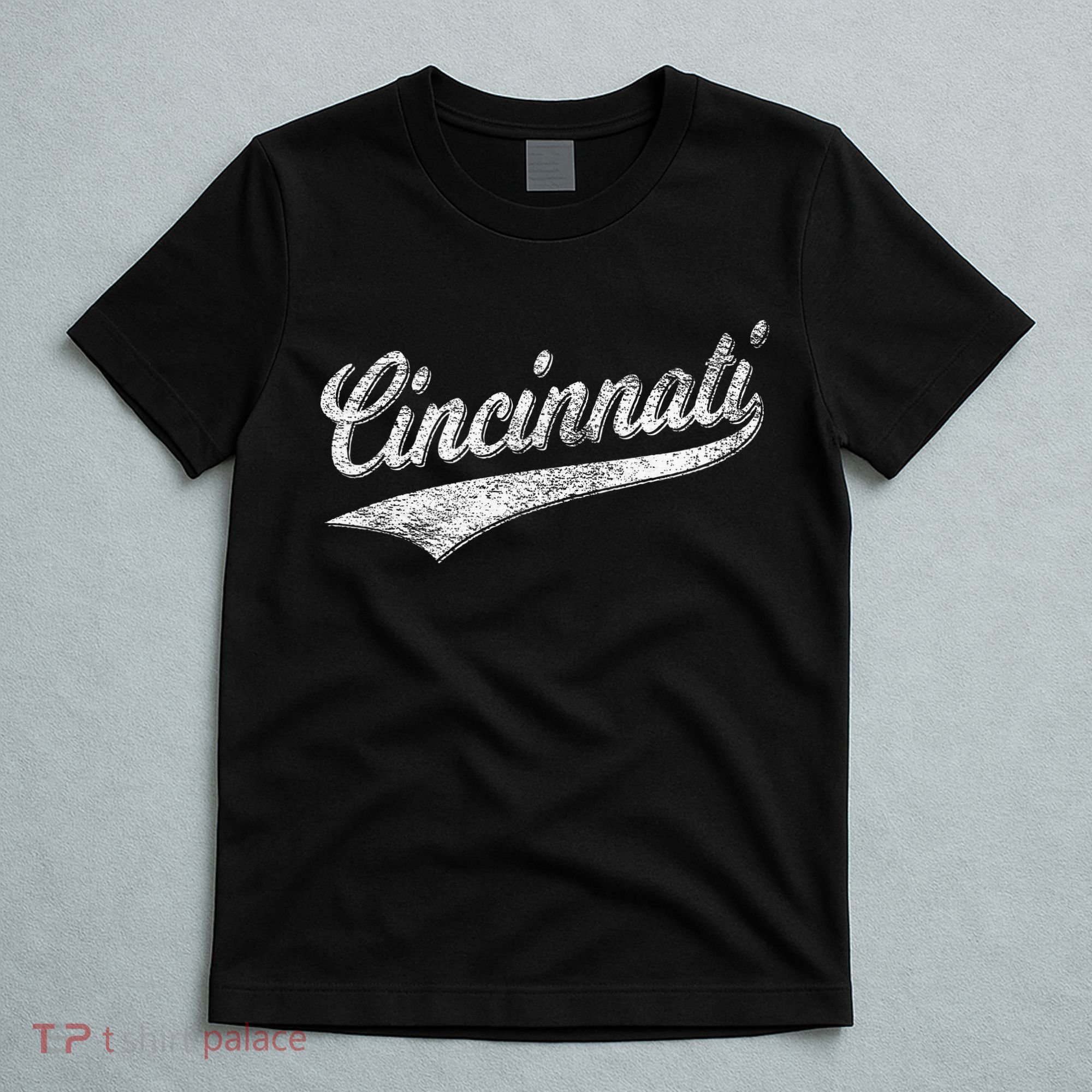 Cincinnati Ohio Retro Script Sports Jersey Flag T-Shirt