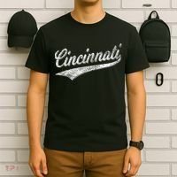 Cincinnati Ohio Retro Script Sports Jersey Flag T-Shirt thumb 6