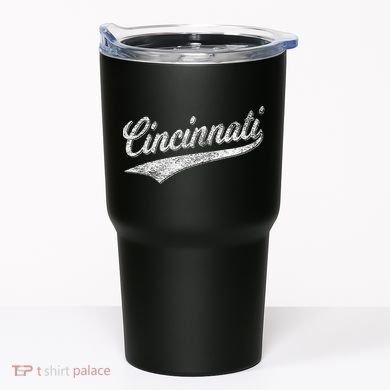 Cincinnati Ohio Retro Script Sports Jersey Flag Tumbler