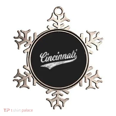 Cincinnati Ohio Retro Script Sports Jersey Flag Ornament