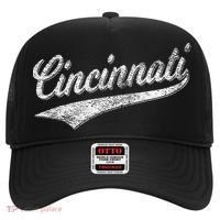 Cincinnati Ohio Retro Script Sports Jersey Flag Hat thumb 0