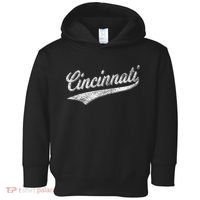 Cincinnati Ohio Retro Script Sports Jersey Flag Toddler Hoodie thumb 0