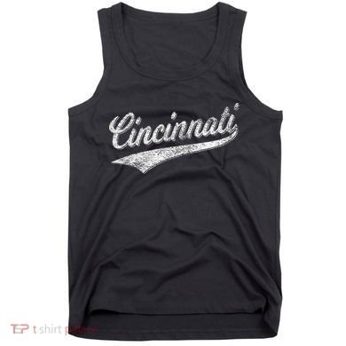 Cincinnati Ohio Retro Script Sports Jersey Flag Tank Top