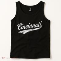Cincinnati Ohio Retro Script Sports Jersey Flag Tank Top thumb 2