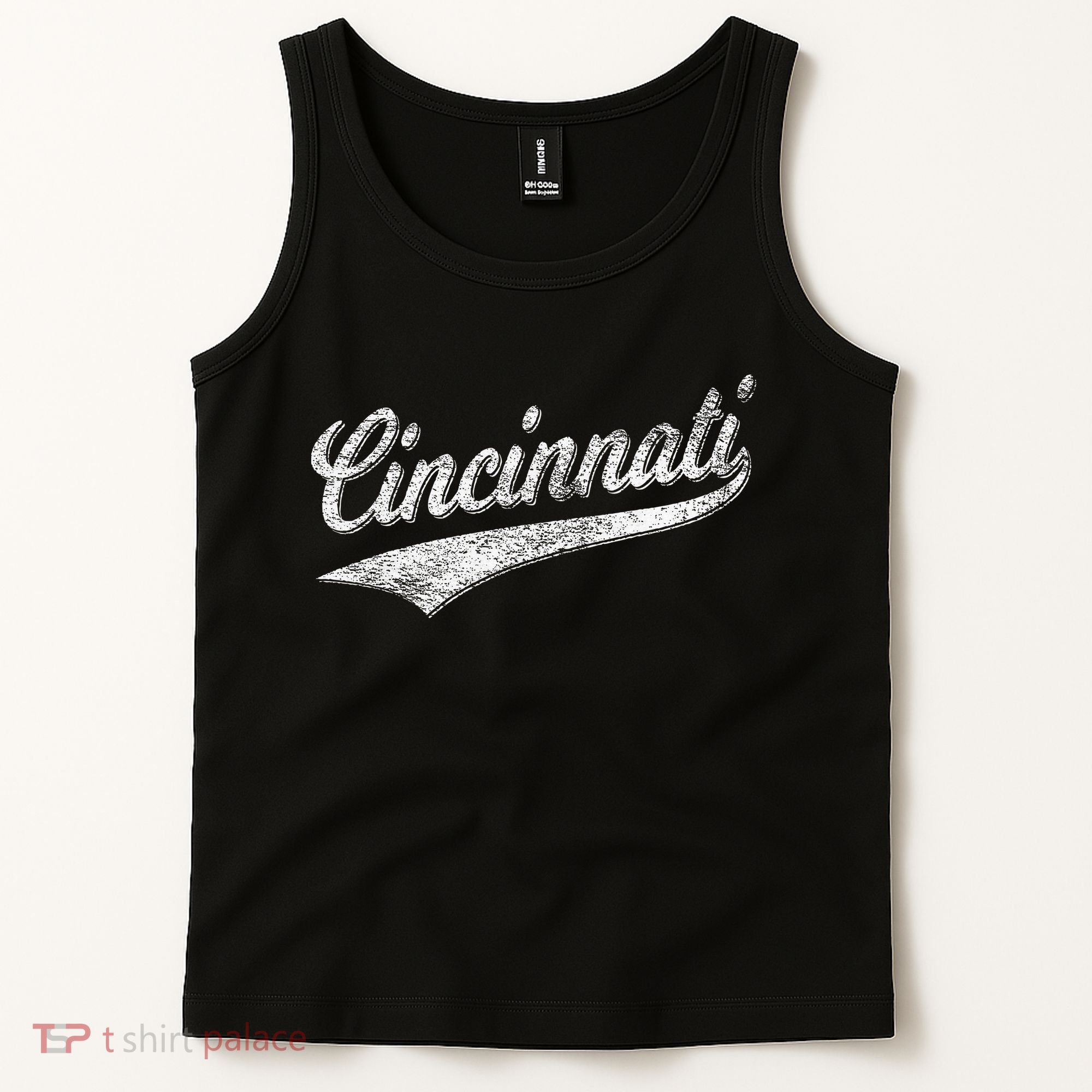 Cincinnati Ohio Retro Script Sports Jersey Flag Tank Top