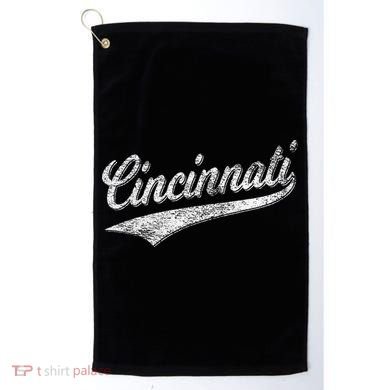 Cincinnati Ohio Retro Script Sports Jersey Flag Golf Towel