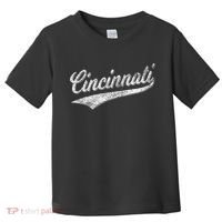 Cincinnati Ohio Retro Script Sports Jersey Flag Toddler T-Shirt thumb 0