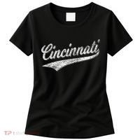 Cincinnati Ohio Retro Script Sports Jersey Flag Women's T-Shirt thumb 0