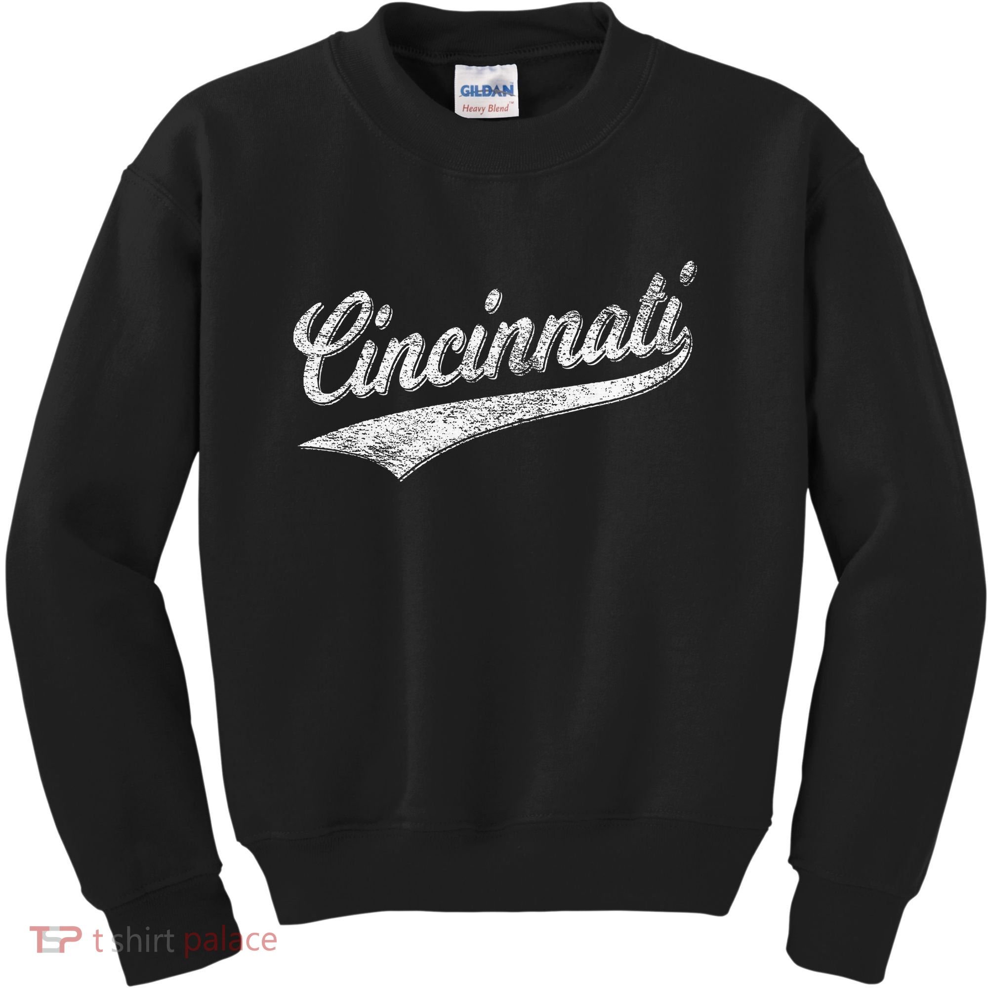 Cincinnati Ohio Retro Script Sports Jersey Flag Kids Sweatshirt