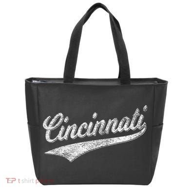 Cincinnati Ohio Retro Script Sports Jersey Flag Tote Bag